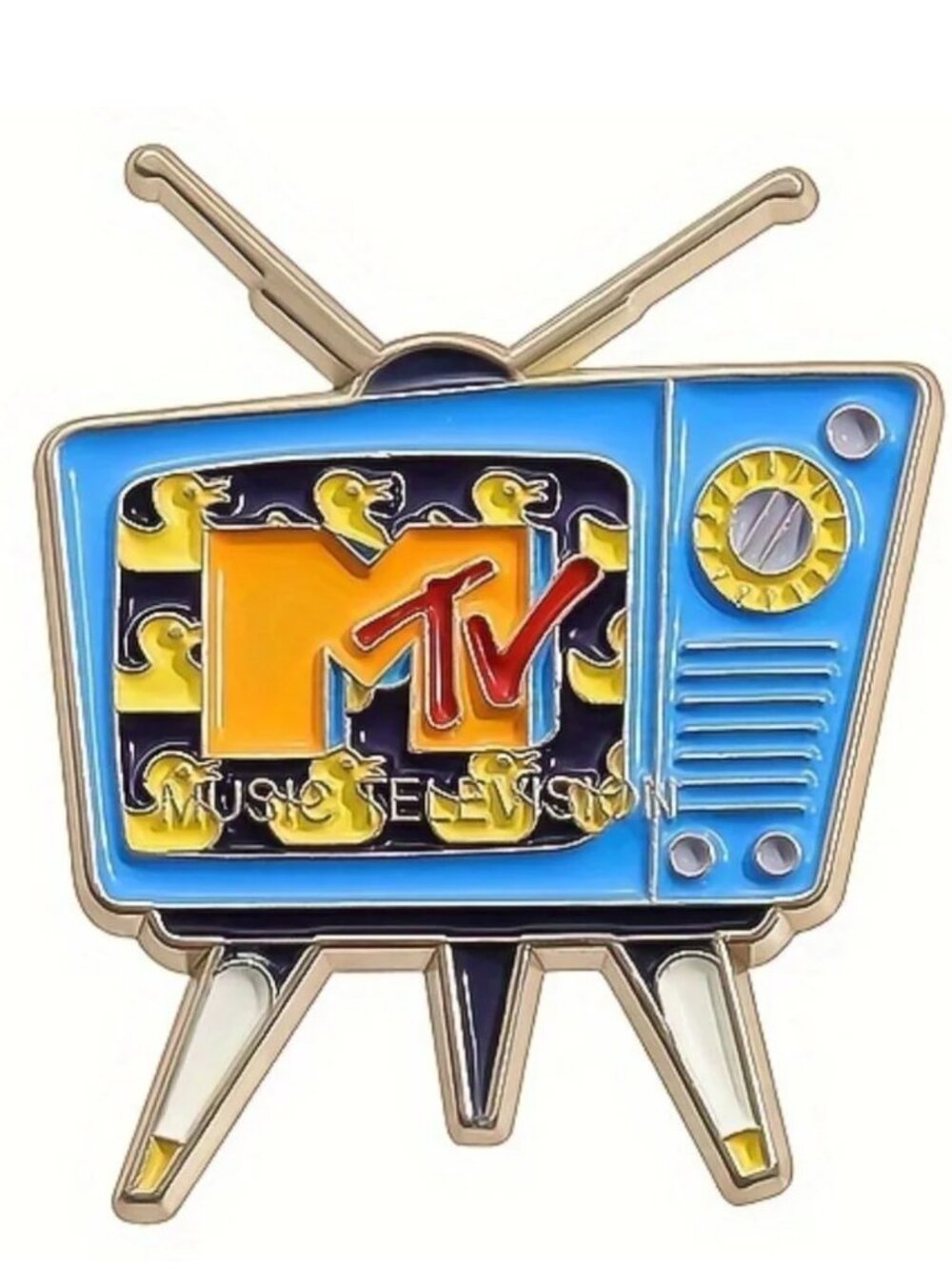 MTV OIL DRIPPED ENAMEL PIN LAPEL PIN BROOCH NWT